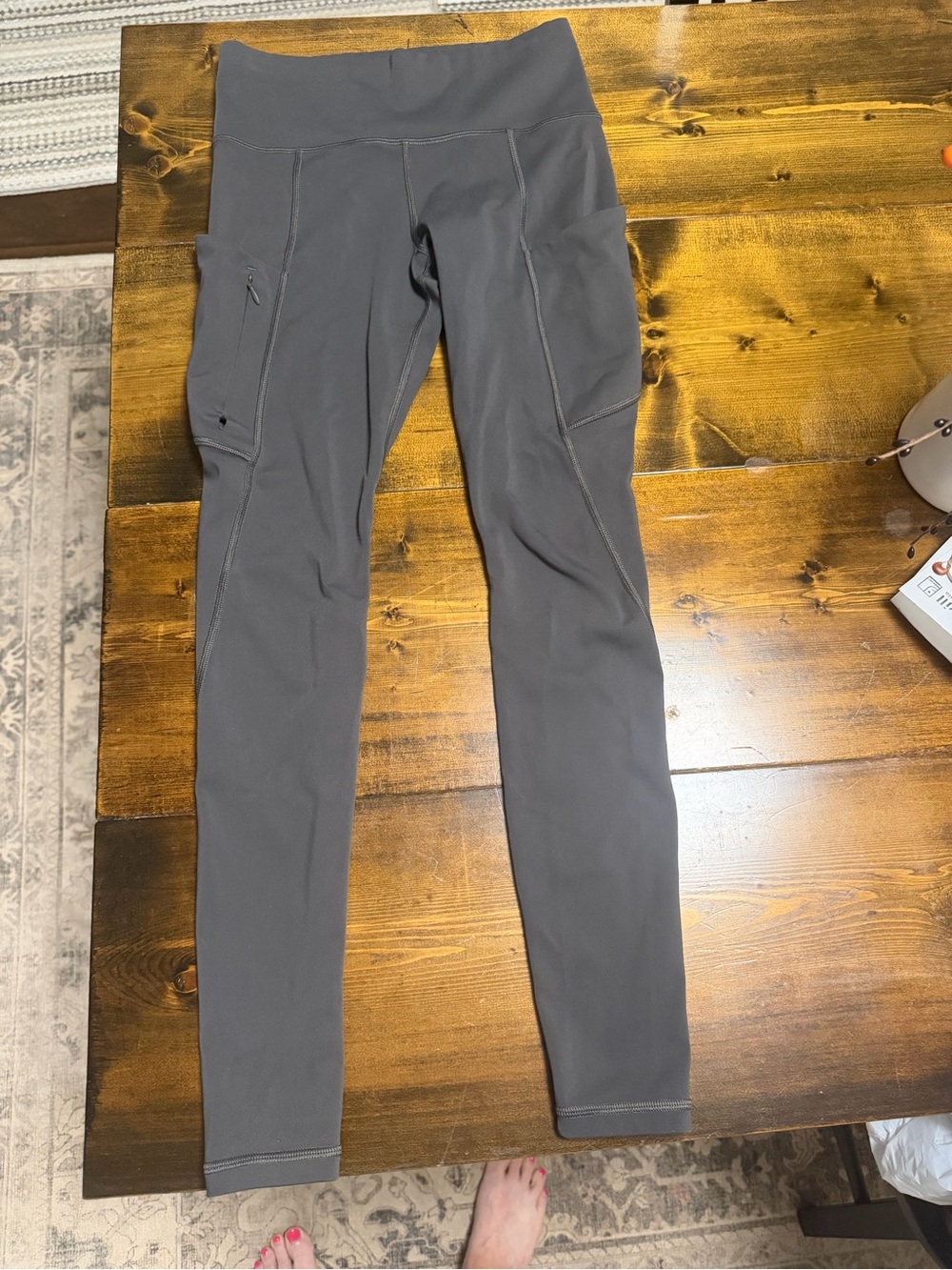 Athleta Charcoal Gray High-Rise Performance Leggings with Side Pocket
